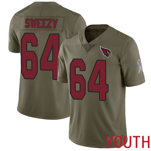 Arizona Cardinals Limited Olive Youth J.R. Sweezy Jersey NFL Football #64 2017 Salute to Service->arizona cardinals->NFL Jersey